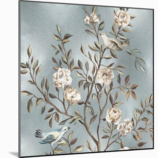 Chinoiserie in Silver I-Reneé Campbell-Mounted Art Print