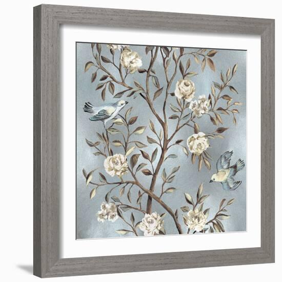 Chinoiserie in Silver II-Reneé Campbell-Framed Art Print