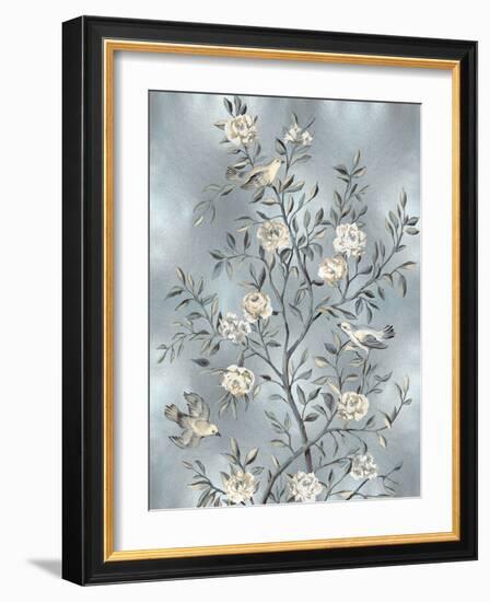 Chinoiserie in Silver III-Reneé Campbell-Framed Art Print