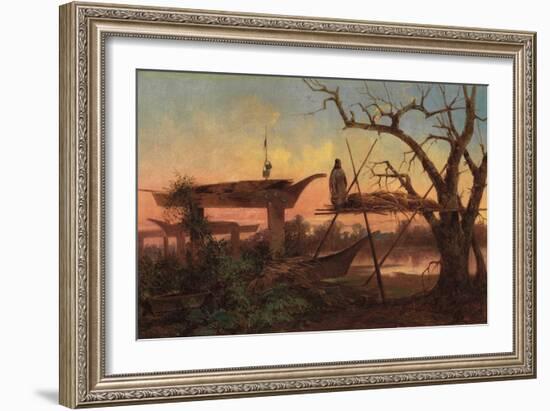 Chinook Burial Grounds, C.1870 (Oil on Canvas)-John Mix Stanley-Framed Giclee Print