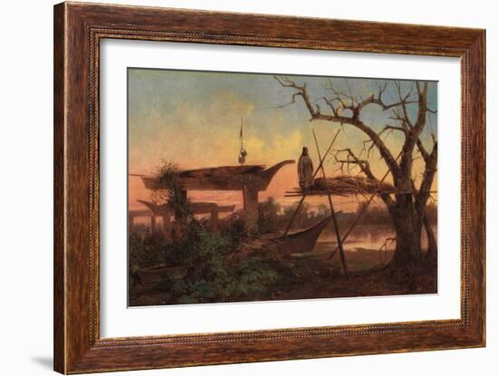 Chinook Burial Grounds, C.1870 (Oil on Canvas)-John Mix Stanley-Framed Giclee Print