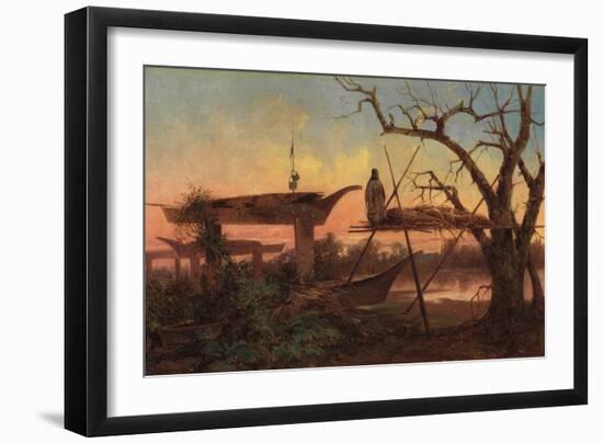 Chinook Burial Grounds, C.1870 (Oil on Canvas)-John Mix Stanley-Framed Giclee Print