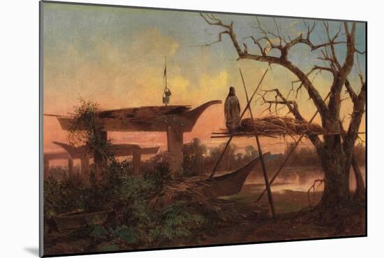 Chinook Burial Grounds, C.1870 (Oil on Canvas)-John Mix Stanley-Mounted Giclee Print