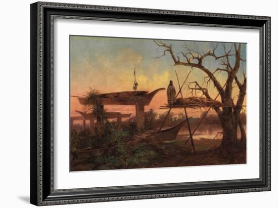 Chinook Burial Grounds, C.1870 (Oil on Canvas)-John Mix Stanley-Framed Giclee Print