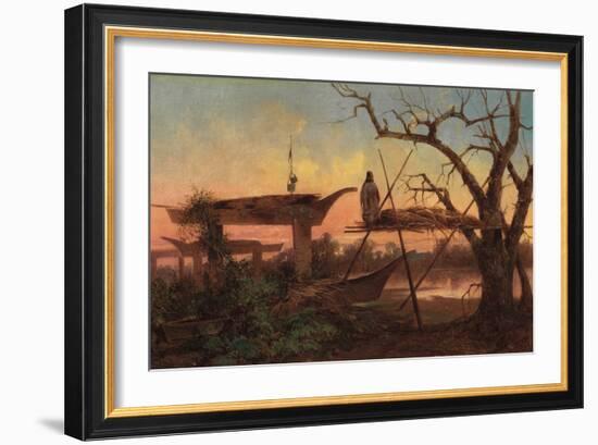 Chinook Burial Grounds, C.1870 (Oil on Canvas)-John Mix Stanley-Framed Giclee Print