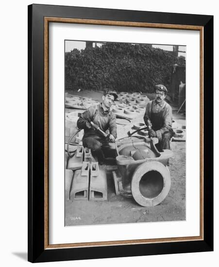 Chippers in the Foundry, 1919-null-Framed Photographic Print