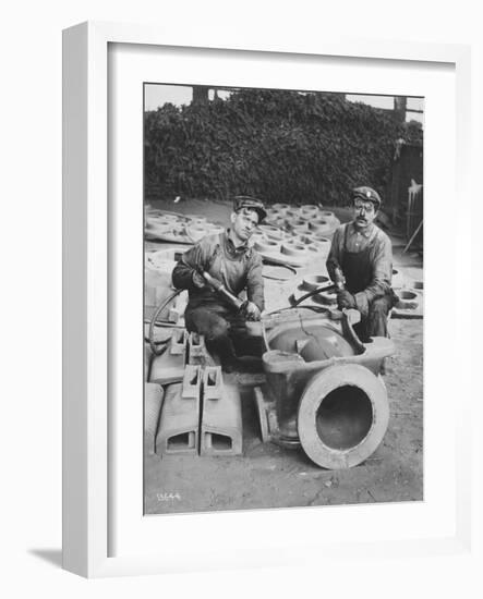 Chippers in the Foundry, 1919-null-Framed Photographic Print