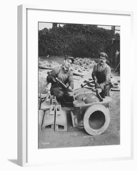 Chippers in the Foundry, 1919-null-Framed Photographic Print