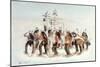 Chippewa Snowshoe Dance, C.1835-George Catlin-Mounted Giclee Print