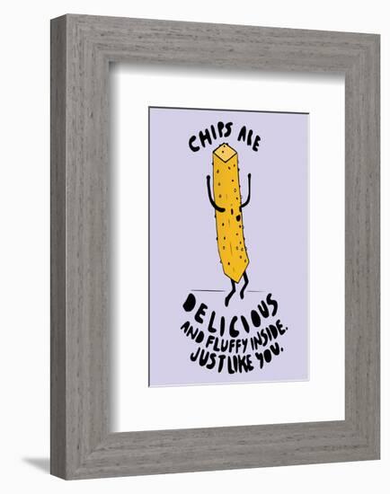 Chips Are Delicious - Tom Cronin Doodles Cartoon Print-Tom Cronin-Framed Giclee Print