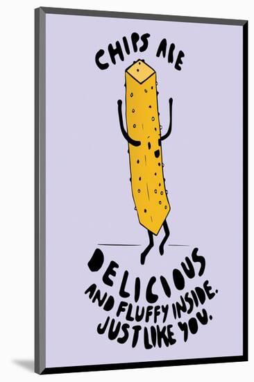 Chips Are Delicious - Tom Cronin Doodles Cartoon Print-Tom Cronin-Mounted Giclee Print