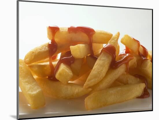Chips with Ketchup-null-Mounted Photographic Print