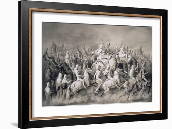 Chir Singh, Maharajah of the Sikhs and King of the Punjab with His Retinue Hunting Near Lahore-A. Soltykoff-Framed Giclee Print