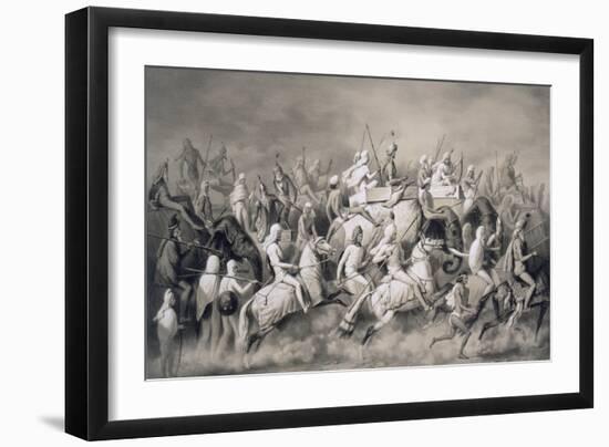 Chir Singh, Maharajah of the Sikhs and King of the Punjab with His Retinue Hunting Near Lahore-A. Soltykoff-Framed Giclee Print