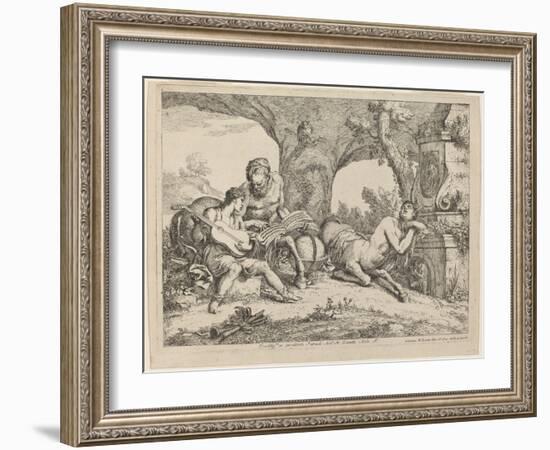 Chiron Teaching Music to Achilles, 1758-Giovanni Benedetto Castiglione-Framed Giclee Print