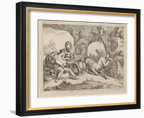 Chiron Teaching Music to Achilles, 1758-Giovanni Benedetto Castiglione-Framed Giclee Print