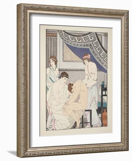 Chiropractic Adjustment, Illustration from 'The Works of Hippocrates', 1934 (Colour Litho)-Joseph Kuhn-Regnier-Framed Giclee Print