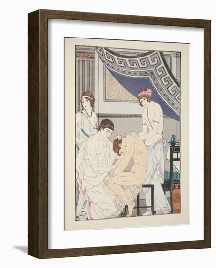 Chiropractic Adjustment, Illustration from 'The Works of Hippocrates', 1934 (Colour Litho)-Joseph Kuhn-Regnier-Framed Giclee Print