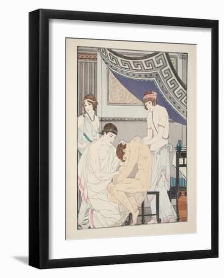 Chiropractic Adjustment, Illustration from 'The Works of Hippocrates', 1934 (Colour Litho)-Joseph Kuhn-Regnier-Framed Giclee Print