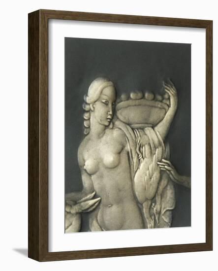 Chiselled Silver Plate Depicting Mythological Scene. Detail: Diana the Hunter-Cornelio Ghiretti-Framed Giclee Print