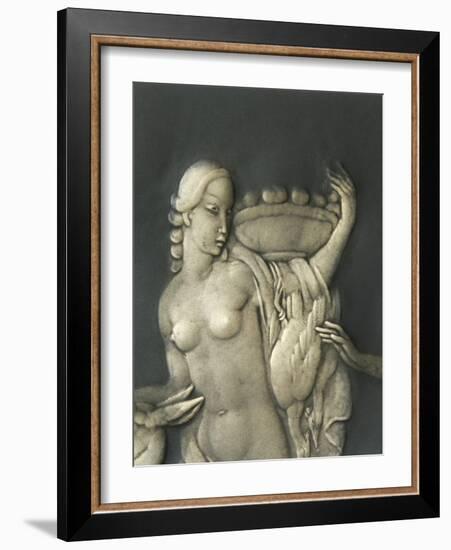 Chiselled Silver Plate Depicting Mythological Scene. Detail: Diana the Hunter-Cornelio Ghiretti-Framed Giclee Print