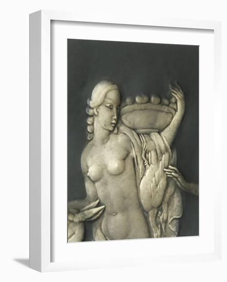 Chiselled Silver Plate Depicting Mythological Scene. Detail: Diana the Hunter-Cornelio Ghiretti-Framed Giclee Print