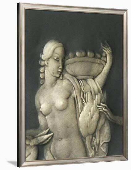 Chiselled Silver Plate Depicting Mythological Scene. Detail: Diana the Hunter-Cornelio Ghiretti-Framed Giclee Print