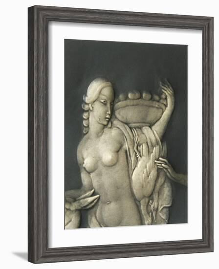 Chiselled Silver Plate Depicting Mythological Scene. Detail: Diana the Hunter-Cornelio Ghiretti-Framed Premium Giclee Print