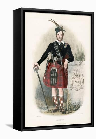 Chisholm , from the Clans of the Scottish Highlands, Pub.1845 (Colour Litho)-Robert Ronald McIan-Framed Premier Image Canvas