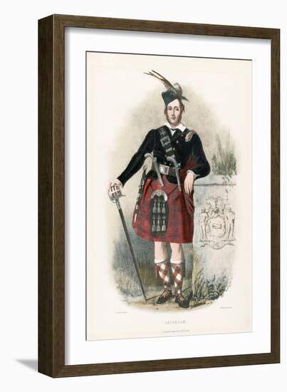 Chisholm , from the Clans of the Scottish Highlands, Pub.1845 (Colour Litho)-Robert Ronald McIan-Framed Giclee Print