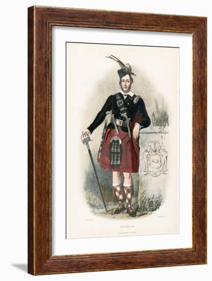 Chisholm , from the Clans of the Scottish Highlands, Pub.1845 (Colour Litho)-Robert Ronald McIan-Framed Giclee Print