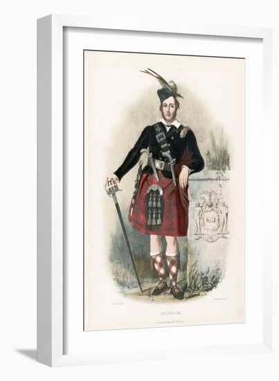 Chisholm , from the Clans of the Scottish Highlands, Pub.1845 (Colour Litho)-Robert Ronald McIan-Framed Giclee Print