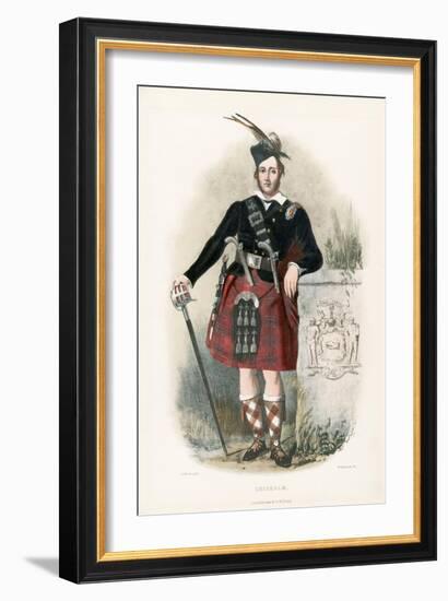 Chisholm , from the Clans of the Scottish Highlands, Pub.1845 (Colour Litho)-Robert Ronald McIan-Framed Giclee Print