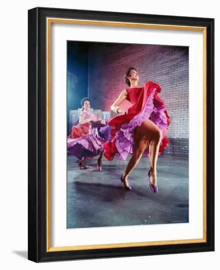 Chita Rivera and Liane Plane Dancing in a Scene from the Broadway Production of West Side Story-Hank Walker-Framed Premium Photographic Print