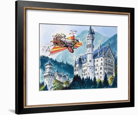 Chitty Chitty Bang Bang Passes by Neushwanstein in the Bavarian Alps-Dan Escott-Framed Giclee Print