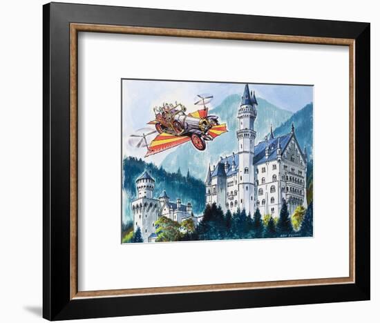 Chitty Chitty Bang Bang Passes by Neushwanstein in the Bavarian Alps-Dan Escott-Framed Giclee Print