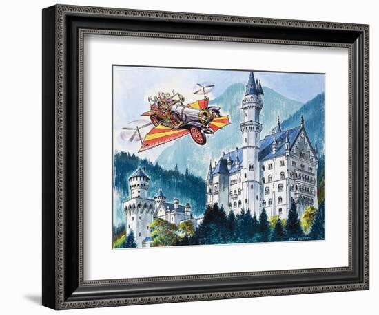 Chitty Chitty Bang Bang Passes by Neushwanstein in the Bavarian Alps-Dan Escott-Framed Giclee Print