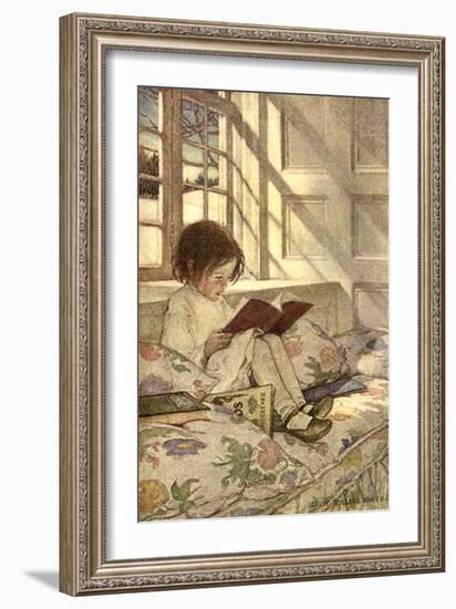 Chlld Reading on Couch, 1905-Jessie Willcox-Smith-Framed Giclee Print