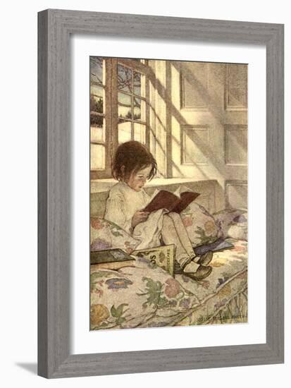 Chlld Reading on Couch, 1905-Jessie Willcox-Smith-Framed Giclee Print