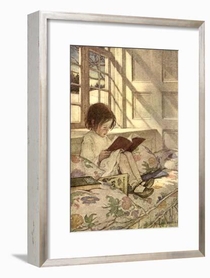 Chlld Reading on Couch, 1905-Jessie Willcox-Smith-Framed Giclee Print