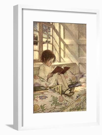 Chlld Reading on Couch, 1905-Jessie Willcox-Smith-Framed Giclee Print