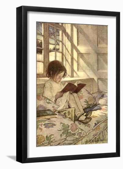 Chlld Reading on Couch, 1905-Jessie Willcox-Smith-Framed Giclee Print