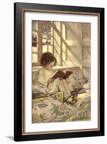 Chlld Reading on Couch, 1905-Jessie Willcox-Smith-Framed Giclee Print