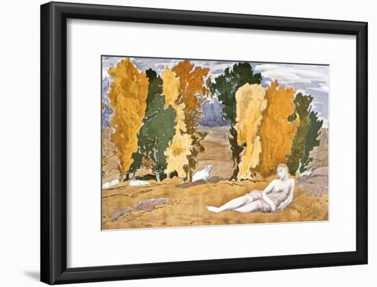 Chloe Abandoned, Design for a Ballet Russes Production of Ravel's Daphnis and Chloe, 1910-1911-Leon Bakst-Framed Giclee Print