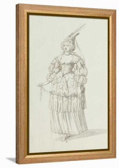 Chloris: Alternative Sketch for Henrietta Maria, C.1631-Inigo Jones-Framed Premier Image Canvas