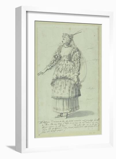 Chloris: Final Sketch for Henrietta Maria, C.1631-Inigo Jones-Framed Giclee Print