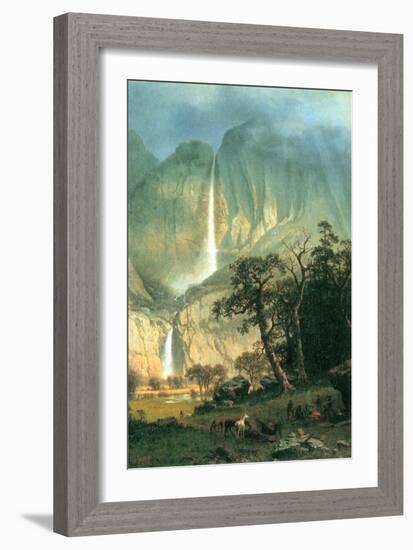 Cho-Looke, Yosemite Waterfall-Albert Bierstadt-Framed Art Print