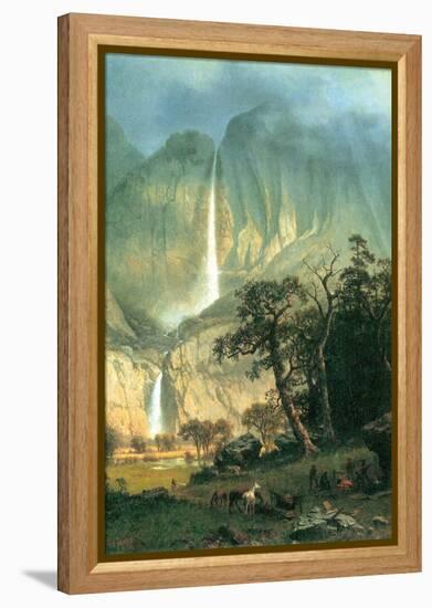 Cho-Looke, Yosemite Waterfall-Albert Bierstadt-Framed Stretched Canvas