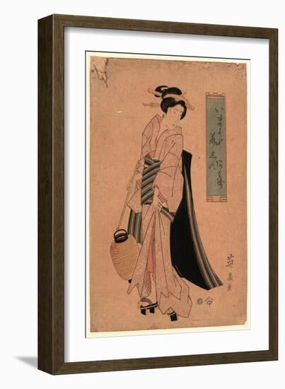 Chochi O Motsu Onna-Keisai Eisen-Framed Giclee Print