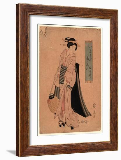 Chochi O Motsu Onna-Keisai Eisen-Framed Giclee Print